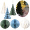 LS-LebenStil XL 3X Papier Tannenbaum Grün Blau Weiß 15cm Deko-Anhänger Weihnachten Baumschmuck
