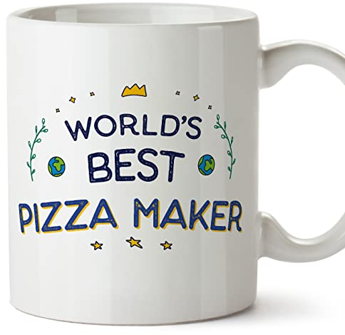 MUGFFINS Pizza Maker Mug - in English - World's Best - Funny Gift for Colleagues - Ceramic 11oz Mug
