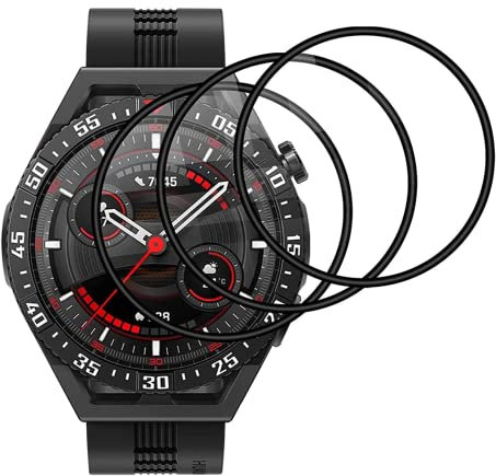 X-Dision [3 Pack] Protector de Pantalla Compatible con Huawei Watch GT 3 SE,[Resistente a los arañazos][Cubierta Completa Curvada en 3D] Protector para Huawei Watch GT 3 SE