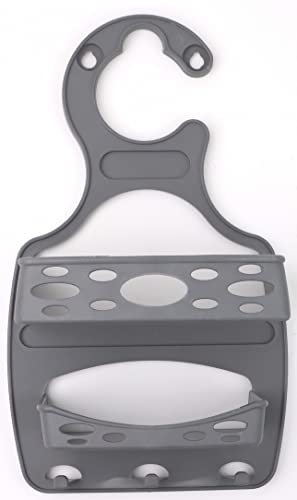 DIVCHI Bathroom Storage Caddy Basket with Self-Draining Design, Easy-to-Clean Shower Organiser Plastic Hanging Wall Organizer for Toiletries (Grey)