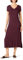 Amazon Essentials Robe mi-Longue en Jersey à Manches Courtes et col en V Femme, Violet Foncé, M