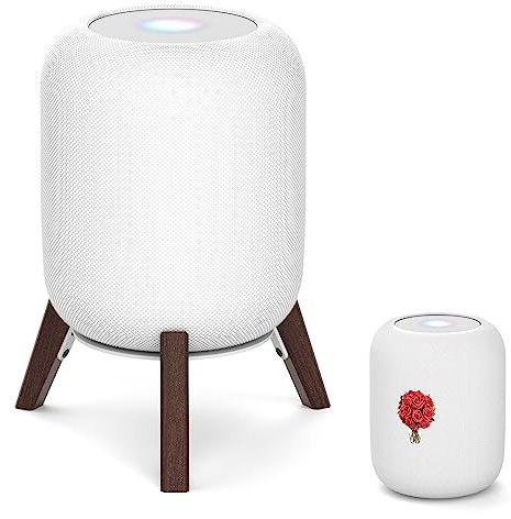 Yibracki Tischständer aus Holz für HomePod 1 und Homepod 2 Lautsprecher, rutschfester Schreibtischständer aus Holz, kompatibel mit Homepod 1. und 2. Desktop-Stativständer, Weiß