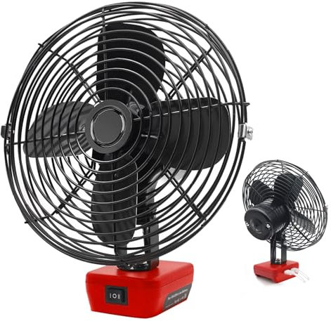 Akocire Cordless Jobsite Fan Compatible with Milwaukee M18 18V Battery, Portable Battery Operated Fan Brushless Cooler with 2X2.1A USB Ports, 2 Speeds Settings and Upgraded Low Voltage Protection