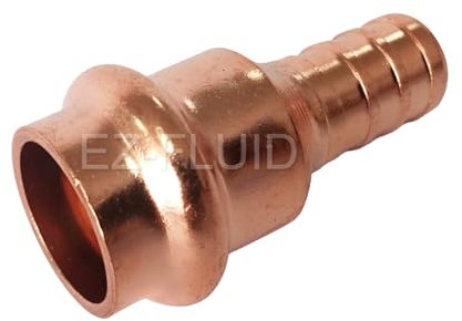 EZ-FLUID Klempnerei, 1,9 cm Presse x 1,27 cm Pex LF Kupfer Propress Adapter Druckkupferverschraubung F1807 Barb Crimp Pex-B x Presskupplungsverbinder für Wohn- und Gewerbe, 10 Stück