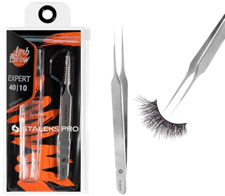 STALEKS PRO Professionelle Wimpernzange für Wimpernverlängerung zum Trennen natürlicher Wimpern Edelstahl Expert 40/10