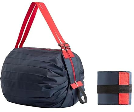 muqqa Faltbare Einkaufstaschen/Carry Bag 40 * 40CM/wiederverwendbare faltbare Einkauftasche/Shopping Sack/leichte Handtasche schnelltrocknend reißfest für Einkaufen ,Reise,Outdoor (marineblau)