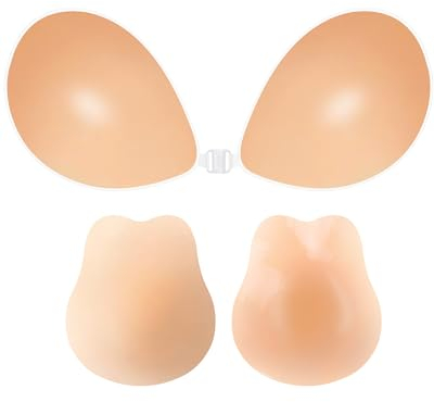 Egussi Trägerloser BH für Frauen Push Up - Klebender Silikon-BH mit Ultradünnem Brustwarzen-Cover für Kleid
