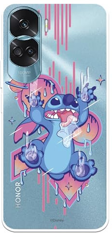 Coque compatible avec Honor 90 Lite officielle Disney Stitch Graffiti pour protéger votre téléphone portable Coque en silicone transparent souple sous licence officielle Lilo & Stitch