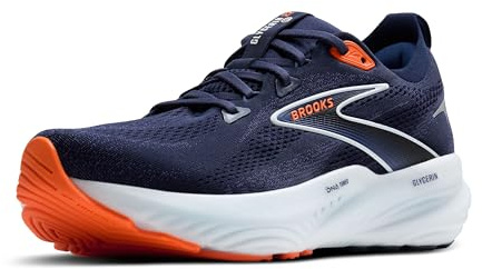 BROOKS Men's Glycerin 22 Sneaker, Peacoat/Blue Ribbon/Orange, 7 UK