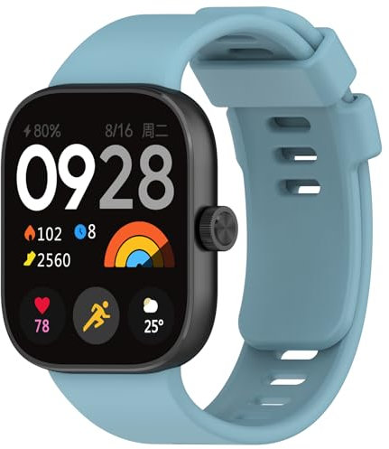 Wownadu Cinturino Compatibile per Xiaomi Redmi Watch 4 / Redmi Watch 5, Compatibile per Xiaomi Band Smart 8 Pro / 9 Pro Cinturini, Cinturino Silicone di Morbido Azzurro