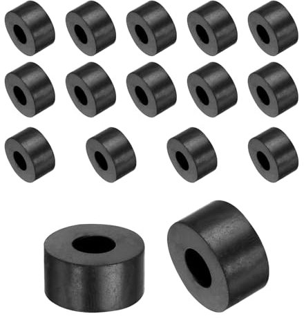 QUARKZMAN 16 piezas Espaciadores de Goma de 20 mm OD 8 mm ID 10 mm altura Espaciador Redondo Antivibración Arandelas de Goma Gruesas para Accesorios de Hogar y Coche