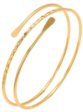 Oykrueats Oberarmreif Gold,Minimalistische Armreifen,Oberarm ArmbänderVerstellbar,Spule Oberes Armband,Offenes Armband,Armreif Stapelbarer Schmuck,für Frauen und Mädchen
