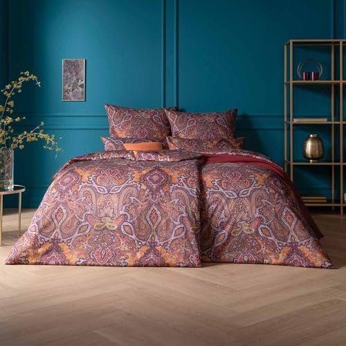 ESTELLA Mako-Satin Bettwäsche 135x200 Fernanda abendrot Paisley Orient 7952-395