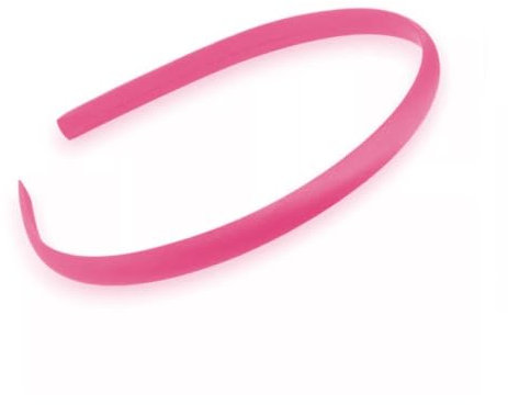Thin Satin Covered Plain Band Hair Band Headband In Mixed Shades. 1cm (0.4 Inch) (Rose Pink)