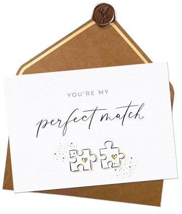 Joli Coon You're my perfect match - Karte Liebe - A6 mit Naturkuvert und Wachssiegel