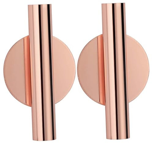 Wandmontage-Vasenröhre, 2 Stück, hängende Trockenblumen-Wandvase, glatte Metall-Blumenvasen mit Kreis für Hochzeit, Familientreffen, Jahrestag, Roségold, 10,9 x 6,1 cm, Blumenvasen, Wandmontage, Blume