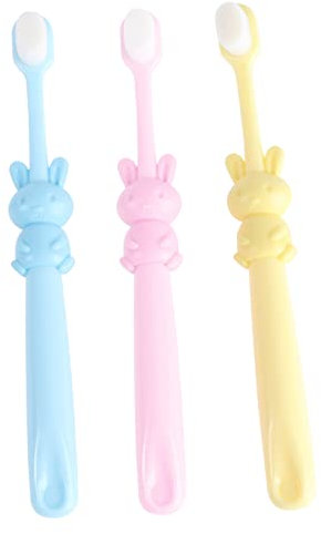 Healeved Lot De 3 Brosses À Dents Pour Enfants - Poils Fins Et Doux Pour Les Soins Bucco-dentaires De Bébé Design Dessin Animé Sûres Et Ergonomiques
