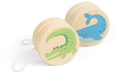 Bigjigs Toys Wildlife Yo-Yos, Whale & Croc 2 Piece Wooden Yo-Yo Set