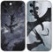 2 pezzi Cartoon Cover per Apple iPhone 15 6.1, Manga Fourth Wing Ispirazione Dragon Anime Design Custodia Protezione Fotocamera Silicone TPU Morbido Caso, nero