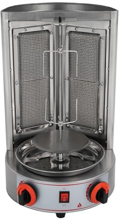 LUNICASHA Dönergrill Gas, Gyros Grill Verkabelt, Dönergrill für Zuhause, Hähnchengrill 8kg, Drehung Elektro Grill, Schaschlikgrill für BBQ, Vertikaler Elektrogrill