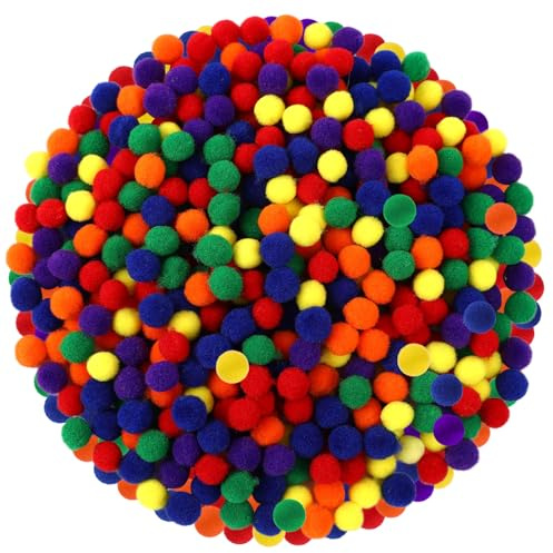 SEPGLITTER 1000 Stück Regenbogen-Pompons für Bastelarbeiten, DIY, Urlaub, Stolz, Monat, Paraden, Dekorationen, Zubehör