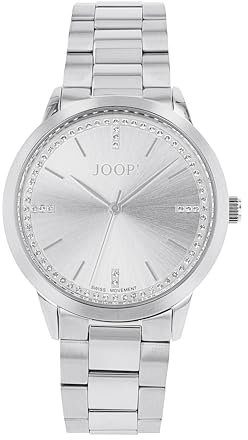 JOOP! Armbanduhr Damen Quarzuhr Analog, mit Edelstahl Armband, Silber, 5 bar Wasserdicht, Kommt in Uhren Geschenk Box, 2038618