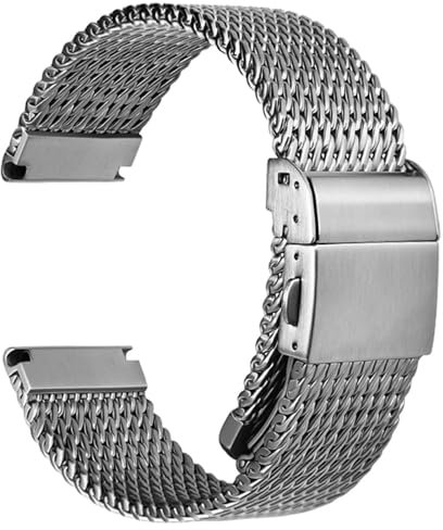 AMSOH 316L Edelstahl-Uhrenarmband für 20 mm, 21 mm, 22 mm Milanaise-Uhrenarmbänder(20mm)