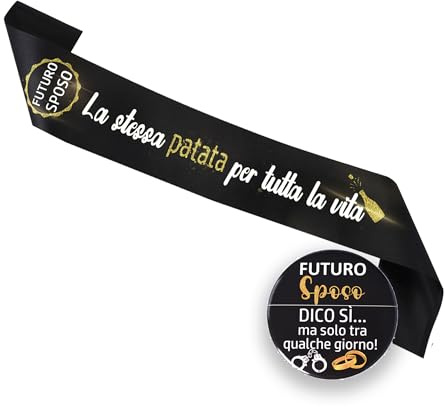 MKISHINE Lustiges Brautschärpe mit Spruch Eine Erbse für das ganze Leben + Brosche für die Braut – Accessoires zum Junggesellinnenabschied glänzend Geschenk für die zukünftige Braut, M