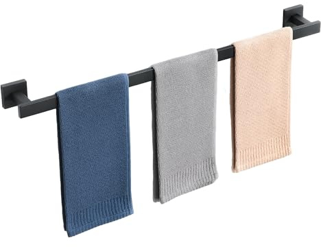 Mooche Porte Serviette Salle de Bain, Longueur 80 CM, SUS304, Noir | Barre Serviette Salle de Bain en SUS304 Acier Inoxydable, Porte Serviette Murale à Cuisine ou Douche