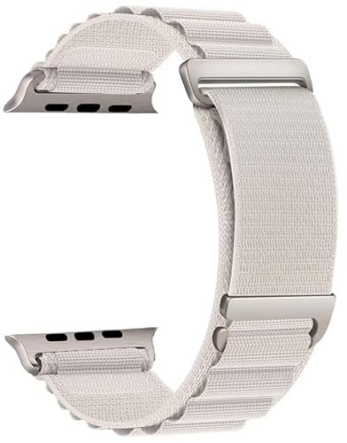 Bracelet Alpine Loop Compatible avec Apple Watch Ultra 49mm 46mm 45mm 44mm 42mm 41mm 40mm 38mm, Bracelet de remplacement Compatible avec iWatch (Blanc, 42mm/44mm/45mm/46mm/49mm)