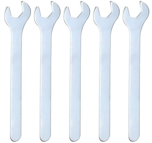 sourcing map 5pcs Small Wrench Open End 8x90x1.5mm Metric U-Shaped Single Open Ended Spanner Super Thin Small Flat Head Galvanizing Wrench for Automotive Repair Furniture Assembly