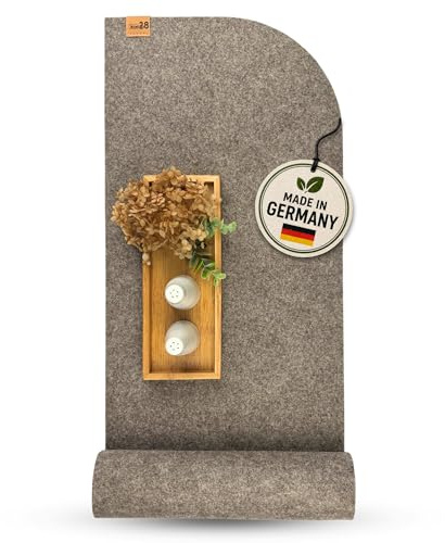kontor28® - Design Tischläufer Filz 100% Made IN Germany aus Upcycling-PET Filz | Tischläufer in 100x30 cm waschbar, Kratz- und hitzebeständig | Filzläufer Arvid Indoor & Outdoor - Farbe Naturmeliert