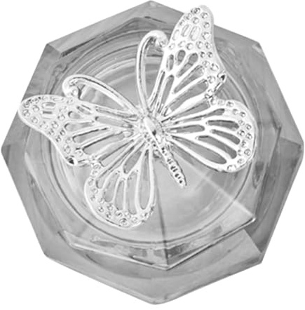 POPETPOP Cupule à Ongles Accessoire Manucure Pratique en Cristal pour Éviter les Éclaboussures D'eau avec Couvercle en Alliage de Zinc Solide Style Moderne Unique