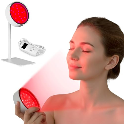 Infrarotlampe Rotlichtlampe zur Anwendung bei Erkältung und Muskelverspannung, LED Infrarot-Lampe mit Timer & Dimmer für Medizinprodukt mit Wohltuender, Infrarotlichtlampe 360° Einstellbarer