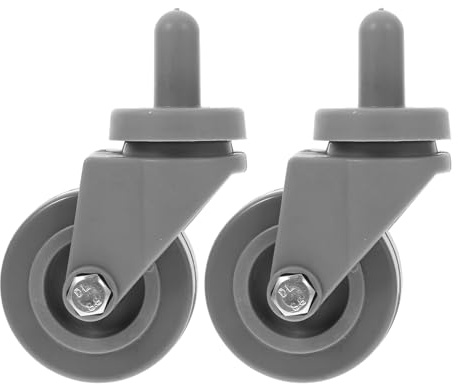 NUOBESTY 2pcs Mop Bucket Replacement Casters Set with 5cm Rubber Wheels and Stainless Steel Springs, Universal Swivel Caster Wheels for Mop Bucket and Utility Cart, Prevents Accidental