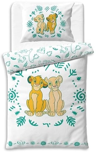 sarcia.eu Disney Der König der Löwen Bettwäsche für Kinder, 140x200 cm + 70x90 cm, 100% Baumwolle, doppelseitig, mit Reißverschluss, Oeko-TEX (Disney Der König der Löwen)