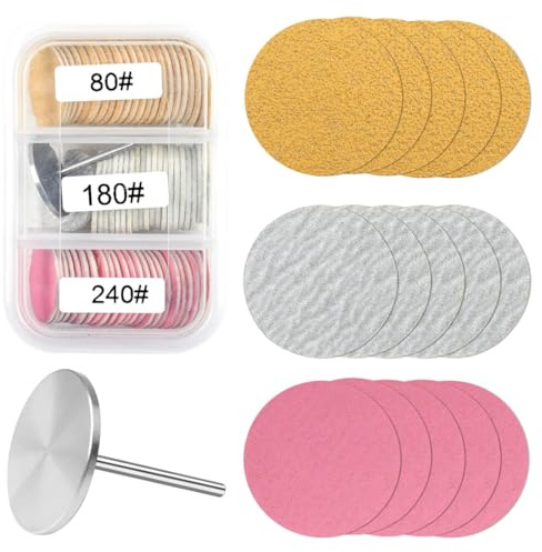 60 Stück Schleifscheibe Pediküre Set, 80/180/240 Grit Feet Grinder Schleifpapier mit 1 Metall Bit, 25mm Ersatz-Schleifpapier Fuß Nagelfräser Aufsätze Bits für Hornhaut Maniküre Nagelhautentferner