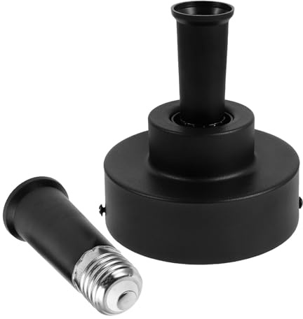 STOBAZA Adattatore Lampadina LED con Attacco Lampadina E27 e Base per Ventilatore da Soffitto, Struttura in Metallo e Plastico, Facile Installazione per Vacanze Estive a Casa e Ufficio