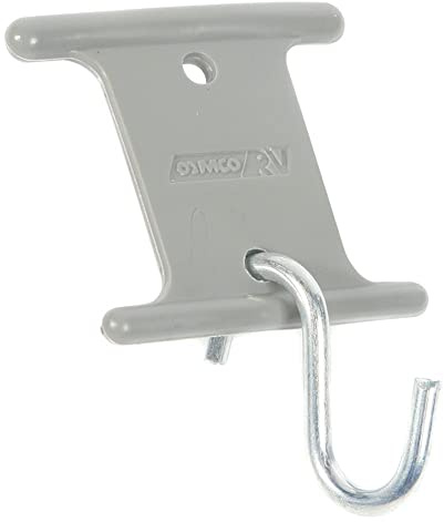 Camco Gray RV Party Light Holder - Easily Slides Into Awning Roller Bar Channel, Each Hanger Supports Up to 15 lbs - 7 Pack (42693)