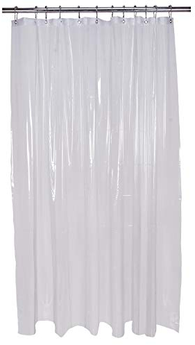 Bath Bliss Waterproof Shower Curtain Liner, 4X’s Splash Guard Suction Cup Leak Protection, 12 Rust Resistant Copper Grommets, 3 Large Magnet Hem, 100% PVC, 72x72, Frost