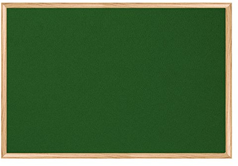 BI-OFFICE Felt Earth-it Executive - Oak Frame Table Top 900 x 600 mm, Green