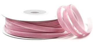 Creativery Samtband 6mm x 10m Rolle - Farbauswahl in 3/6/10/16/22/25/50mm - farbecht & waschbar - Schleifenband für Hochzeit - Geschenkband zum Verpacken Dekorieren Basteln - Altrosa 158