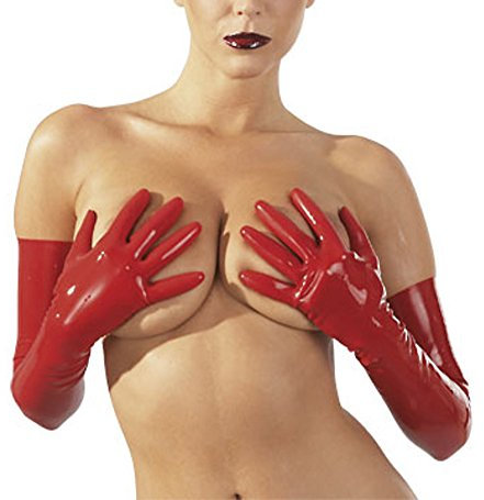 Latex-Handschuhe Lange Form für Sie und Ihn Rot S - L The Latex Collection Größe (S)mall