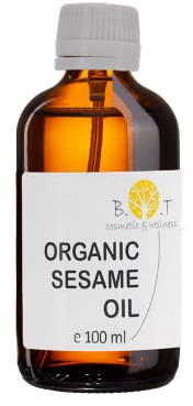 B.O.T cosmetic & wellness - 100% Reines Bio-Sesamöl Kaltgepresst | Ayurveda & Naturkosmetik Anwendungen | Haut & Haarpflege | Massageöl, Neutral, 100 ml