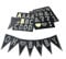 SUNBEAUTY DIY Banner Buchstaben Girlande Schwarz Alphabet Zahlen Wimpelkette Party Deko