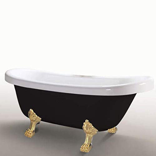 Freistehende Badewanne Antik Nostalgie Standarmatur 170x80cm Margherita Black