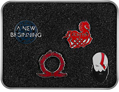 God of War WAR Norse Wrath Pin Button Set, Multi-colour (GE3486) Schlüsselanhänger, 24 cm, Rot (Red)