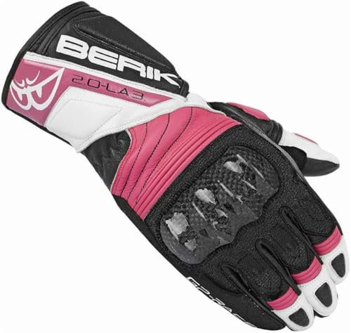Berik Zoldar Damen Motorrad Handschuhe, schwarz/pink, XS