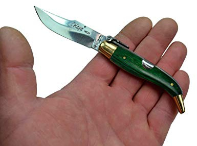 ARTESANÍA ALLA Messer Celaya Classic Albacete Messing Grün holz 7 cm