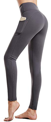 CAMBIVO Sport Leggings Damen Lang, Sporthose High Waist mit Handytasche, Leggins mit Handytasche, YogahoseTights Blickdicht für Sport, Freizeit, Fitness